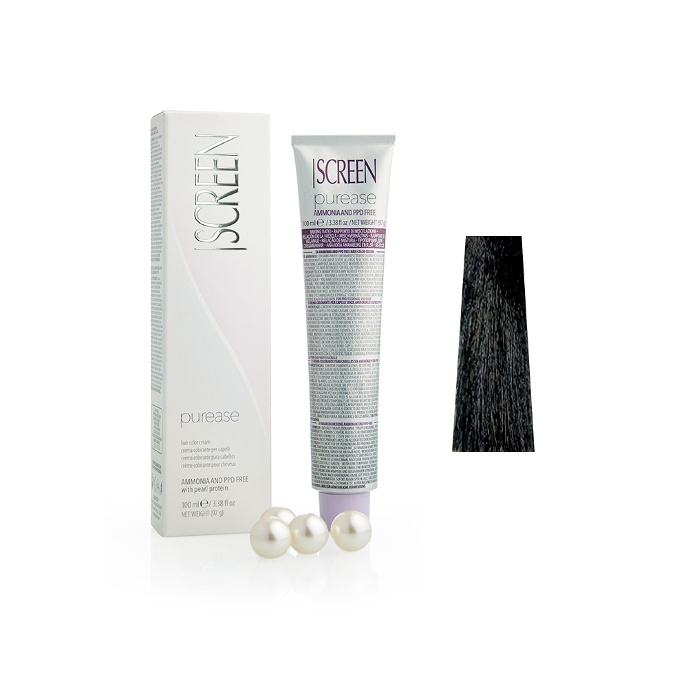 Крем-фарба без аміаку з протеїнами перлів SCREEN Purease 1C (1.1) Blue Black, 100 ml - 1